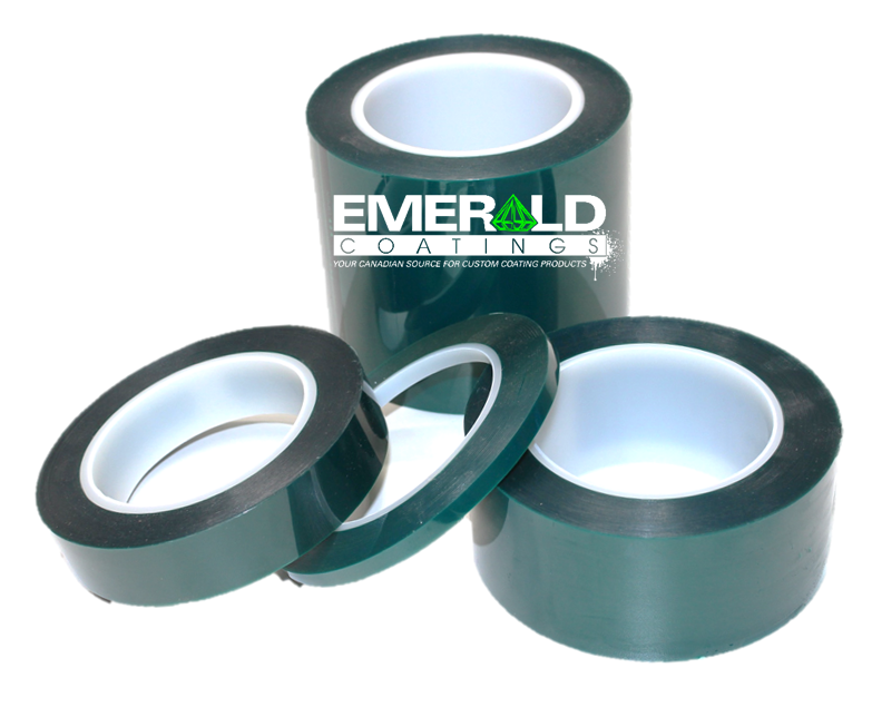 3/8" Thru 1-1/8" 5 Mix High Temp Powder Coating Green Polyester Masking Tape 